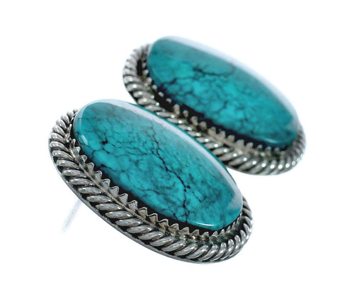 Native American Turquoise Sterling Silver Post Earrings X11026
